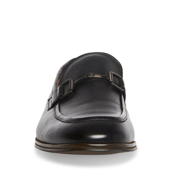 Steve Madden Aahron Leather Men's Loafers Black | SM-123WF