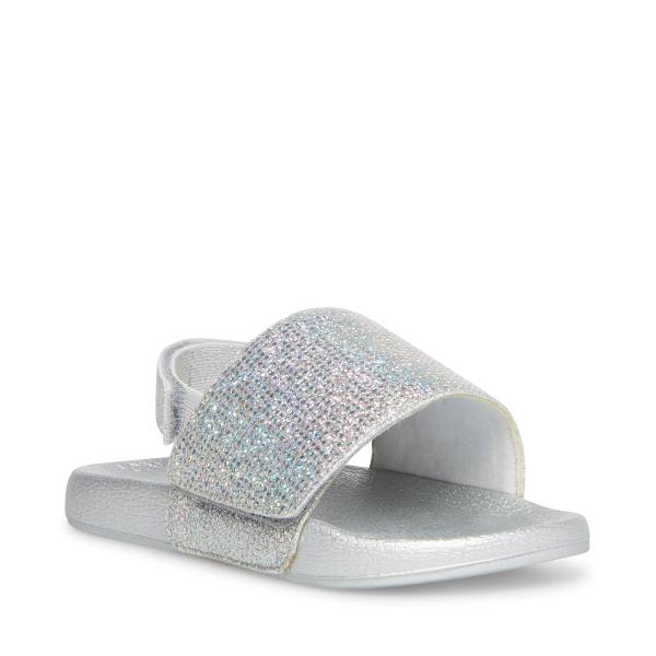 Steve Madden Abrooks Glitter Kids' Sandals Silver | SM-580XK