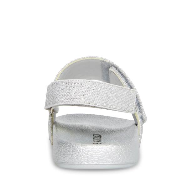 Steve Madden Abrooks Glitter Kids' Sandals Silver | SM-580XK