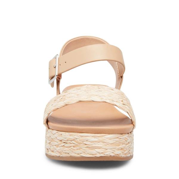 Steve Madden Accord Natural Raffia Women's Sandals Beige | SM-168RL