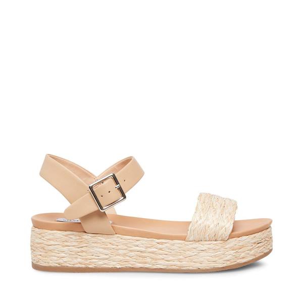 Steve Madden Accord Natural Raffia Women\'s Sandals Beige | SM-168RL