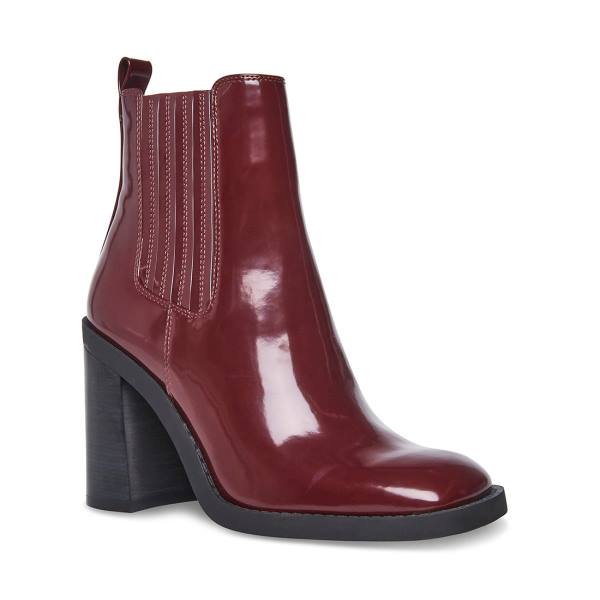 Steve Madden Acker Burgundy Women's Booties Burgundy | SM-924IX