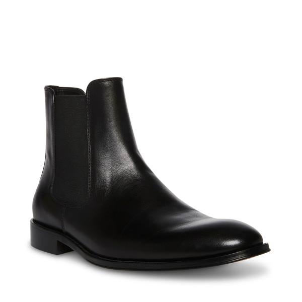 Steve Madden Adamo Leather Men's Boots Black | SM-285HD