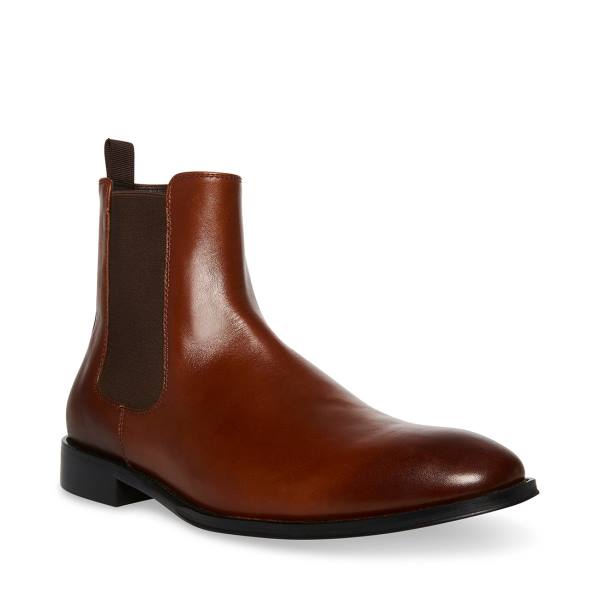 Steve Madden Adamo Leather Men's Boots Brown | SM-306IR