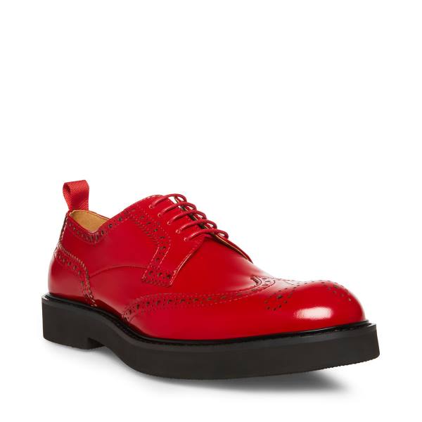 Steve Madden Adrick Leather Men's Dress Shoes Red | SM-238HX