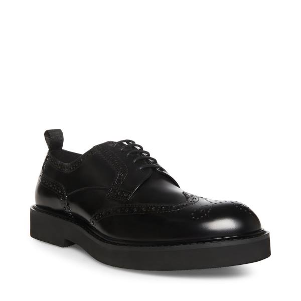 Steve Madden Adrick Leather Men's Dress Shoes Black | SM-570WM