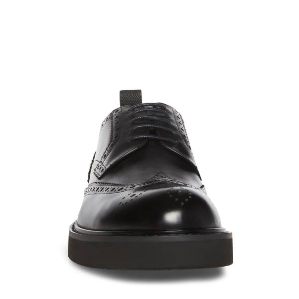 Steve Madden Adrick Leather Men's Dress Shoes Black | SM-570WM