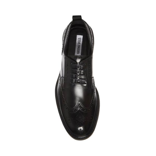 Steve Madden Adrick Leather Men's Dress Shoes Black | SM-570WM