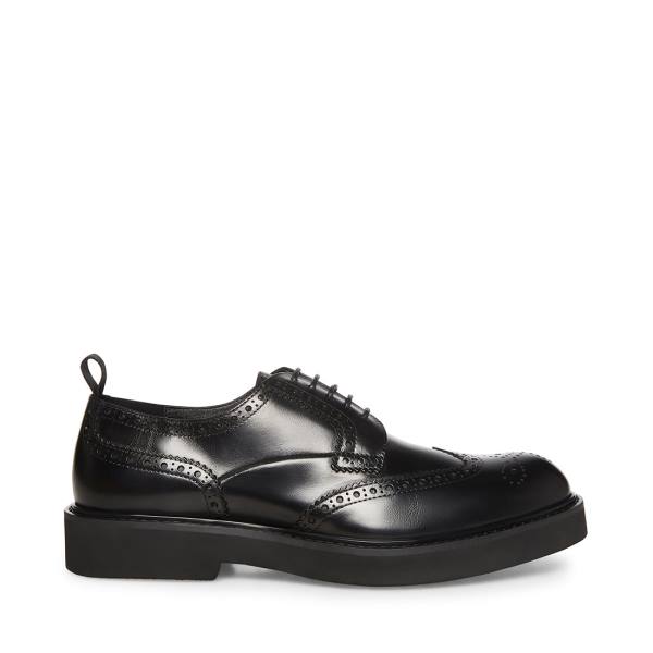 Steve Madden Adrick Leather Men\'s Dress Shoes Black | SM-570WM