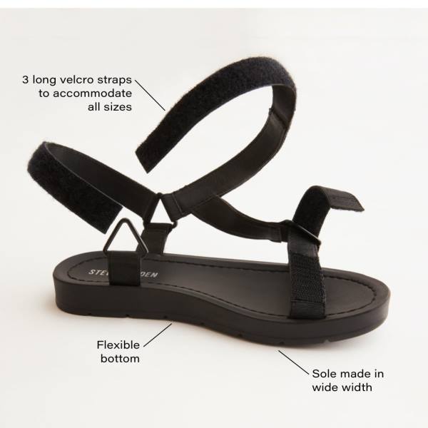 Steve Madden Ahenley Kids' Sandals Black | SM-071KZ