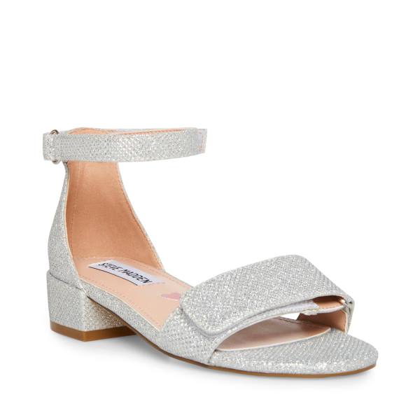 Steve Madden Airenne Kids' Sandals Silver | SM-947BJ