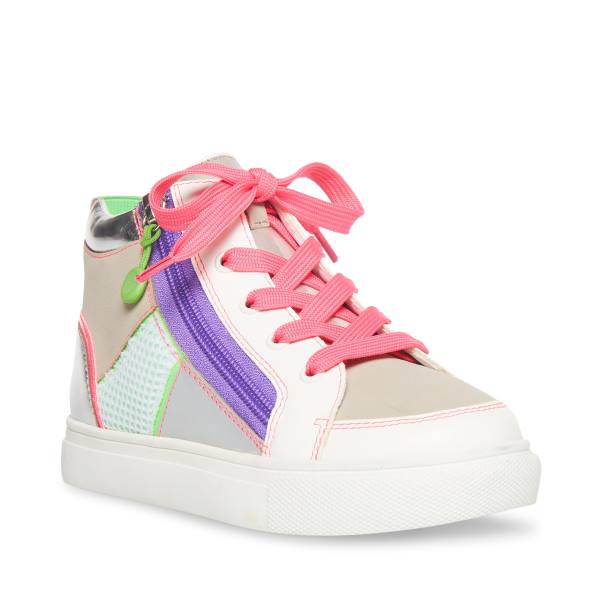 Steve Madden Alaylaa Kids' Sneakers White Multicolor | SM-796FN