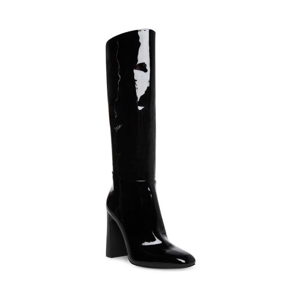 Steve Madden Ambrose Patent Women's Boots Black | SM-910HT