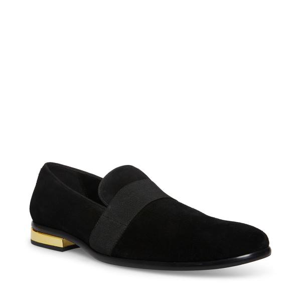 Steve Madden Anversa Suede Men's Loafers Black | SM-487UE