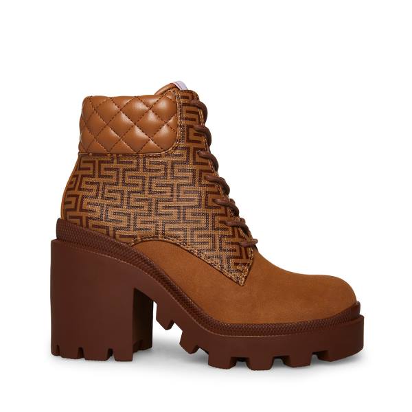 Steve Madden Aryn Tan Women\'s Booties Brown Multicolor | SM-417DM