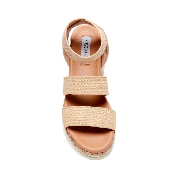 Steve Madden Bandi Natural Raffia Women's Sandals Beige | SM-952WM