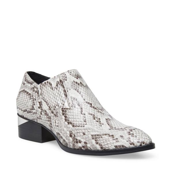 Steve Madden Barnett Snake Women's Booties Black White Snake | SM-310MU