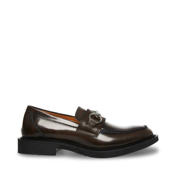 Steve Madden Barry Leather Men\'s Loafers Brown | SM-107SE