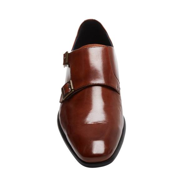 Steve Madden Beaumont Cognac Leather Men's Dress Shoes Brown | SM-659YS