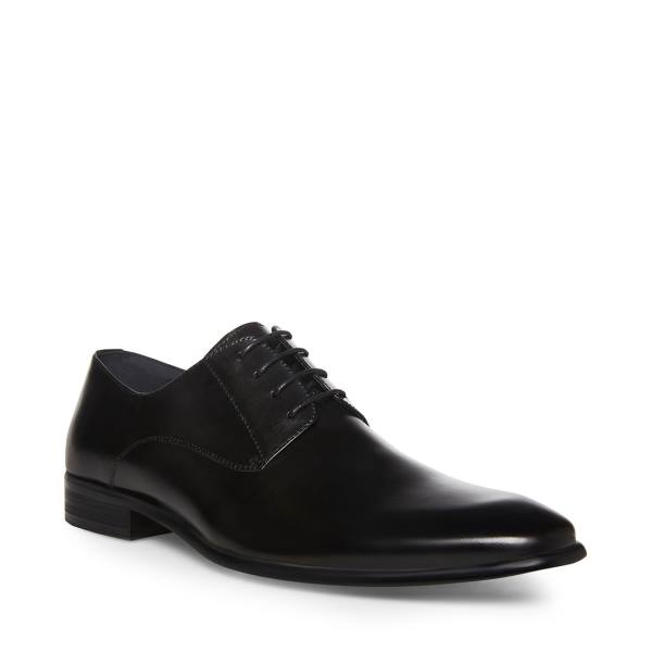 Steve Madden Beaux Leather Men's Dress Shoes Black | SM-614UQ