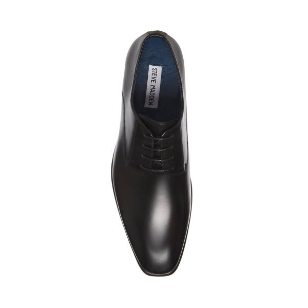 Steve Madden Beaux Leather Men's Dress Shoes Black | SM-614UQ