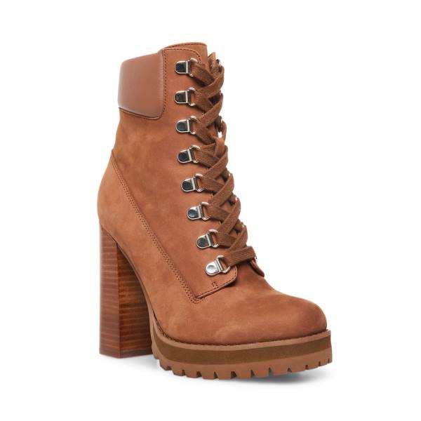 Steve Madden Beso Nubuck Women's Booties Brown | SM-625EP