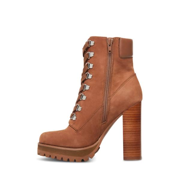 Steve Madden Beso Nubuck Women's Booties Brown | SM-625EP