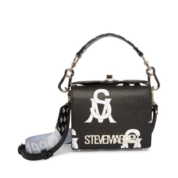 Steve Madden Bkinder-white Women\'s Crossbody Bags Black White | SM-430MB