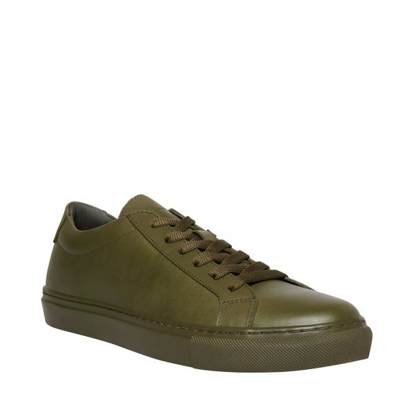 Steve Madden Bolo Leather Men's Sneakers Olive | SM-615BG