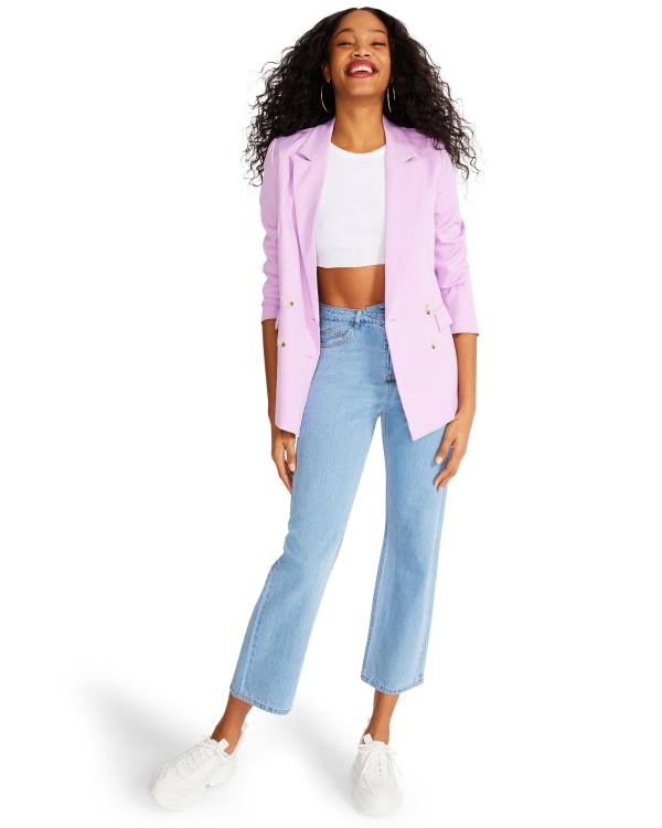 Steve Madden Boyfriend Blazer Women's Jackets Purple | SM-704PU