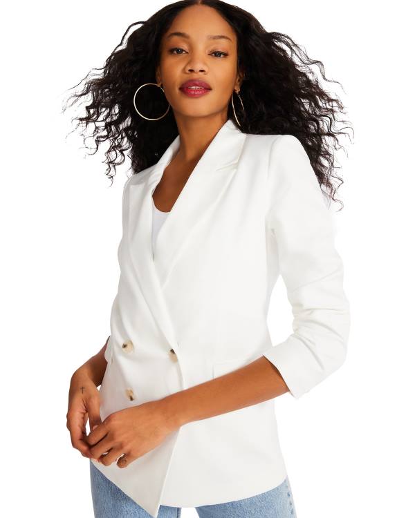 Steve Madden Boyfriend Blazer Women's Jackets White | SM-709OL