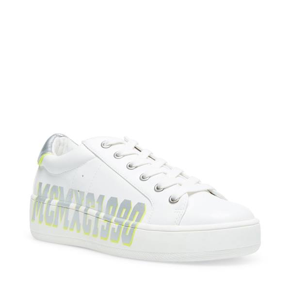 Steve Madden Brexton Women's Sneakers White Silver | SM-901VM