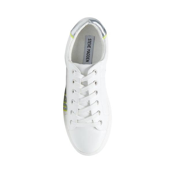 Steve Madden Brexton Women's Sneakers White Silver | SM-901VM