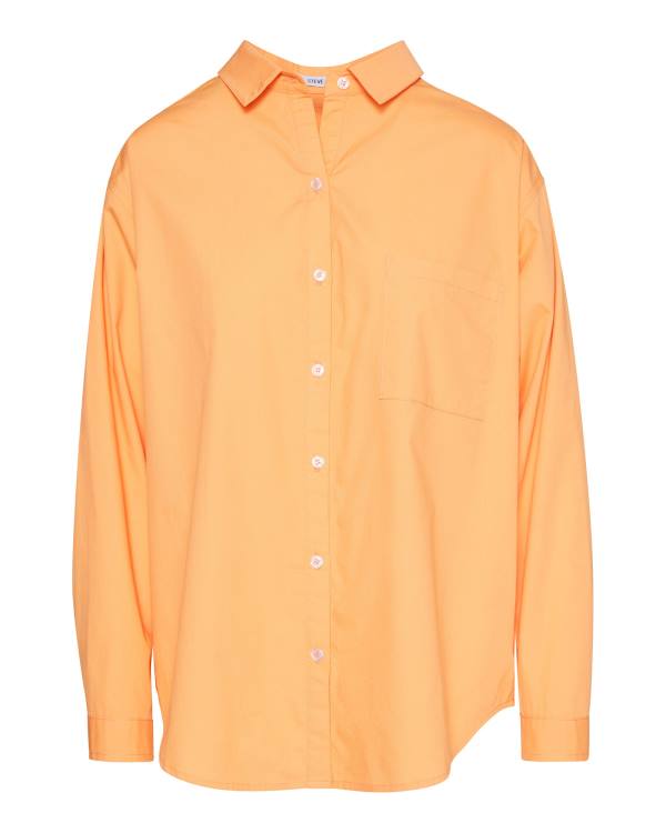 Steve Madden Bright Button Down Women's Tops Orange | SM-921UJ