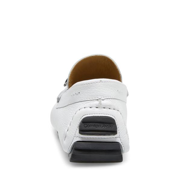 Steve Madden Brimley Leather Men's Sneakers White | SM-674JU