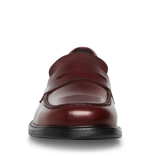 Steve Madden Brookline Burgundy Men's Loafers Burgundy | SM-462RF