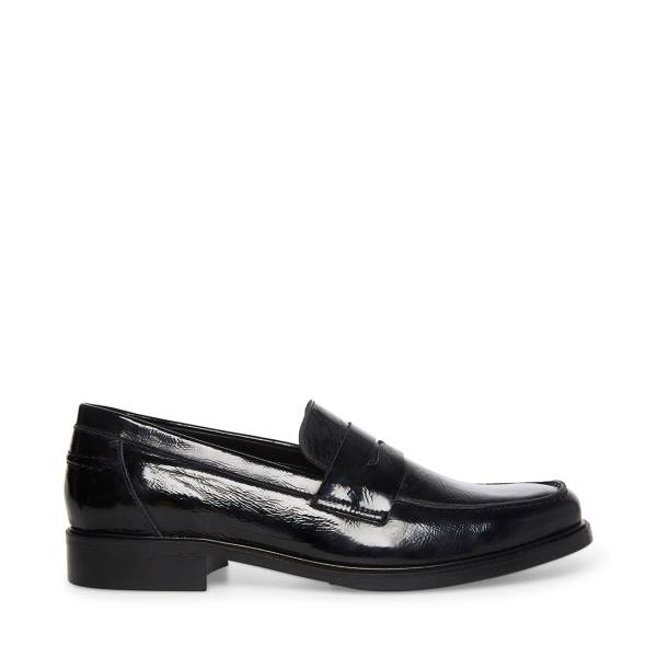 Steve Madden Brookline Patent Men\'s Loafers Black | SM-687DN