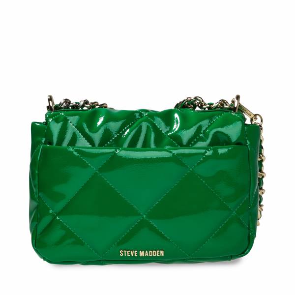 Steve Madden Bterra Patent  Women's Shoulder Bags Green | SM-238XT