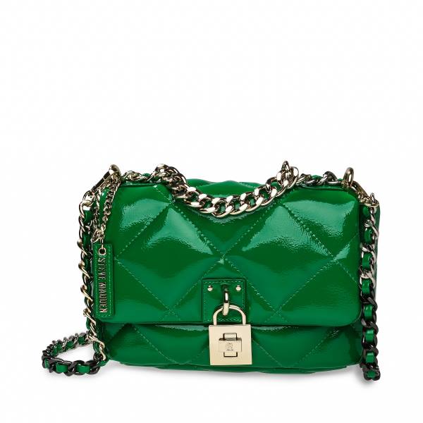 Steve Madden Bterra Patent  Women\'s Shoulder Bags Green | SM-238XT