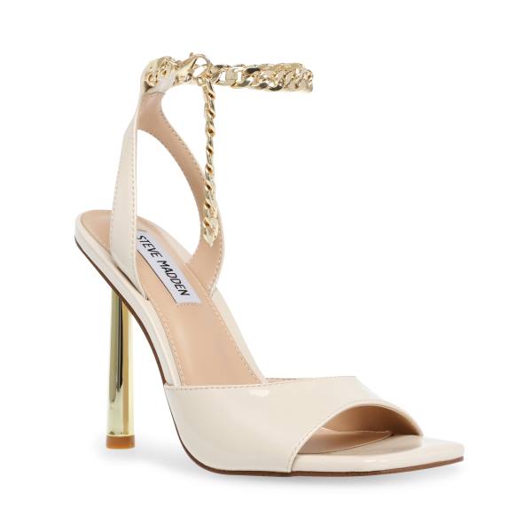 Steve Madden Buoyant Bone Patent Women's Heels Beige | SM-625ST