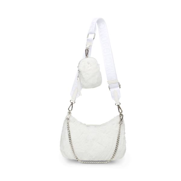 Steve Madden Bvital Faux Fur Women's Shoulder Bags White | SM-275LQ