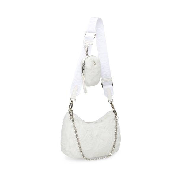 Steve Madden Bvital Faux Fur Women's Shoulder Bags White | SM-275LQ