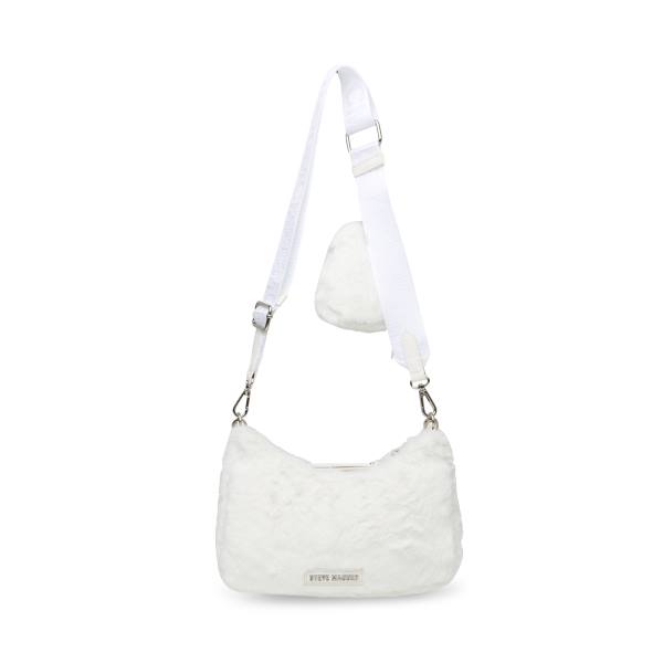 Steve Madden Bvital Faux Fur Women's Shoulder Bags White | SM-275LQ