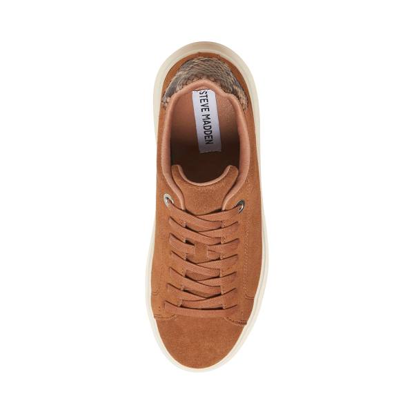 Steve Madden Catcher Mocha Women's Sneakers Beige | SM-678PF