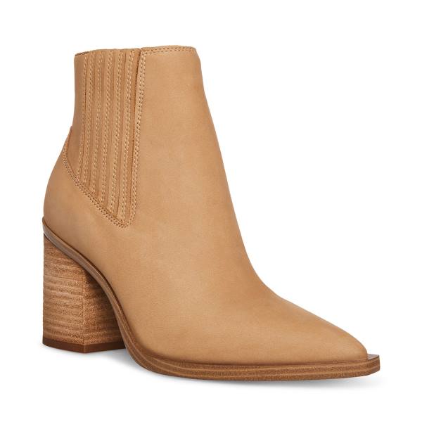 Steve Madden Catreena Tan Nubuck Women's Booties Brown | SM-679RN