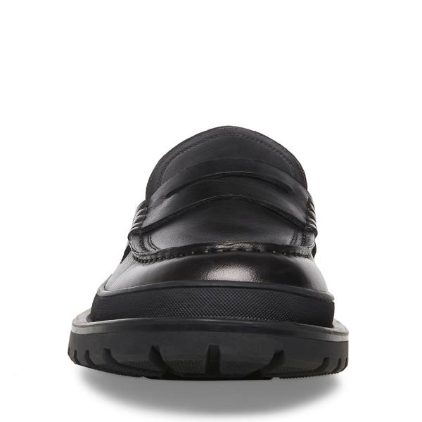 Steve Madden Charles Leather Men's Loafers Black | SM-241BG