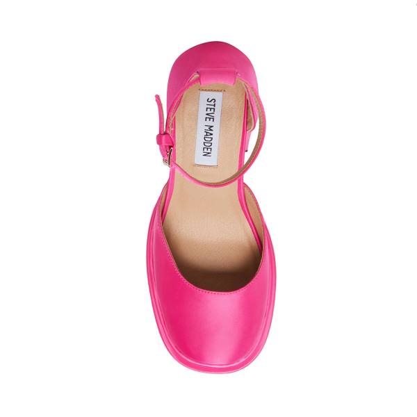 Steve Madden Charlize Satin Women's Heels Pink | SM-432DY