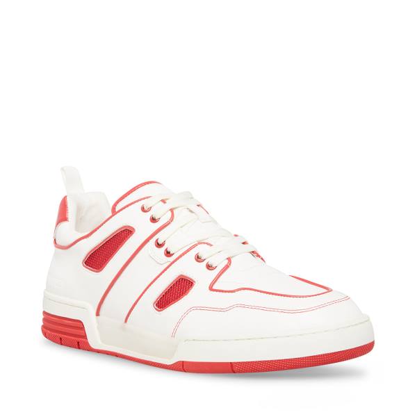 Steve Madden Chris Men's Sneakers White Red | SM-512DK