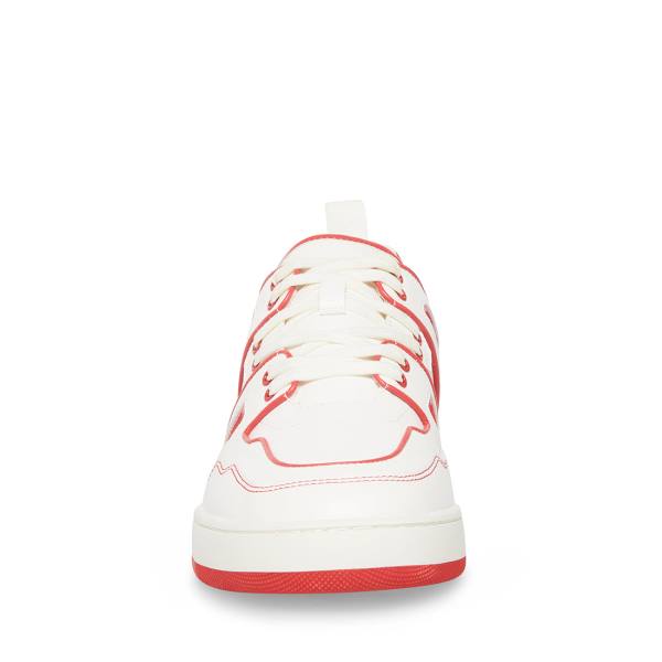 Steve Madden Chris Men's Sneakers White Red | SM-512DK