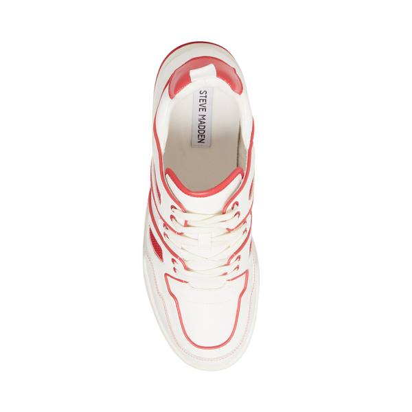 Steve Madden Chris Men's Sneakers White Red | SM-512DK